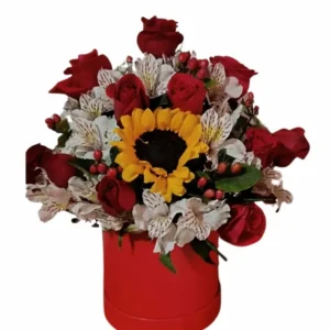 rosas girasoles astromelias